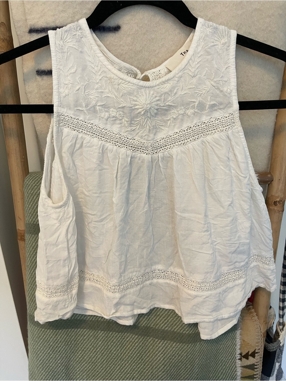 TNA White Embroidered Camisole